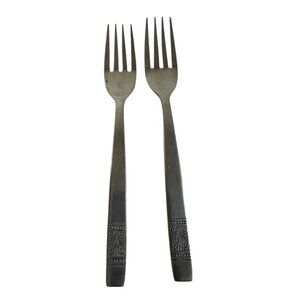 Vintage MCM Orleans Stainless ORL60 Scrolls & Dots Salad Fork Lot Of 2 Korea